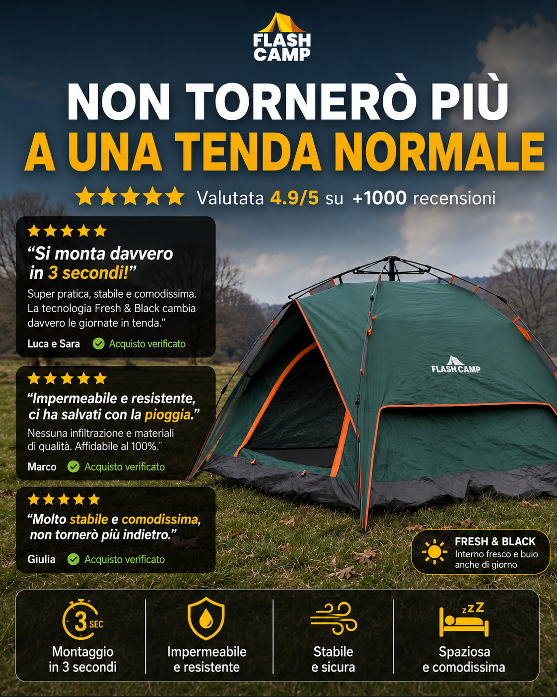 Tenda Istantanea 3 secondi